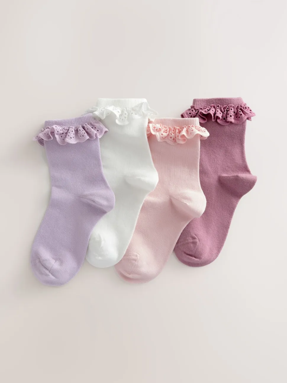 Multicolore - 4 Lot de chaussettes à volants en coton riche en volants
