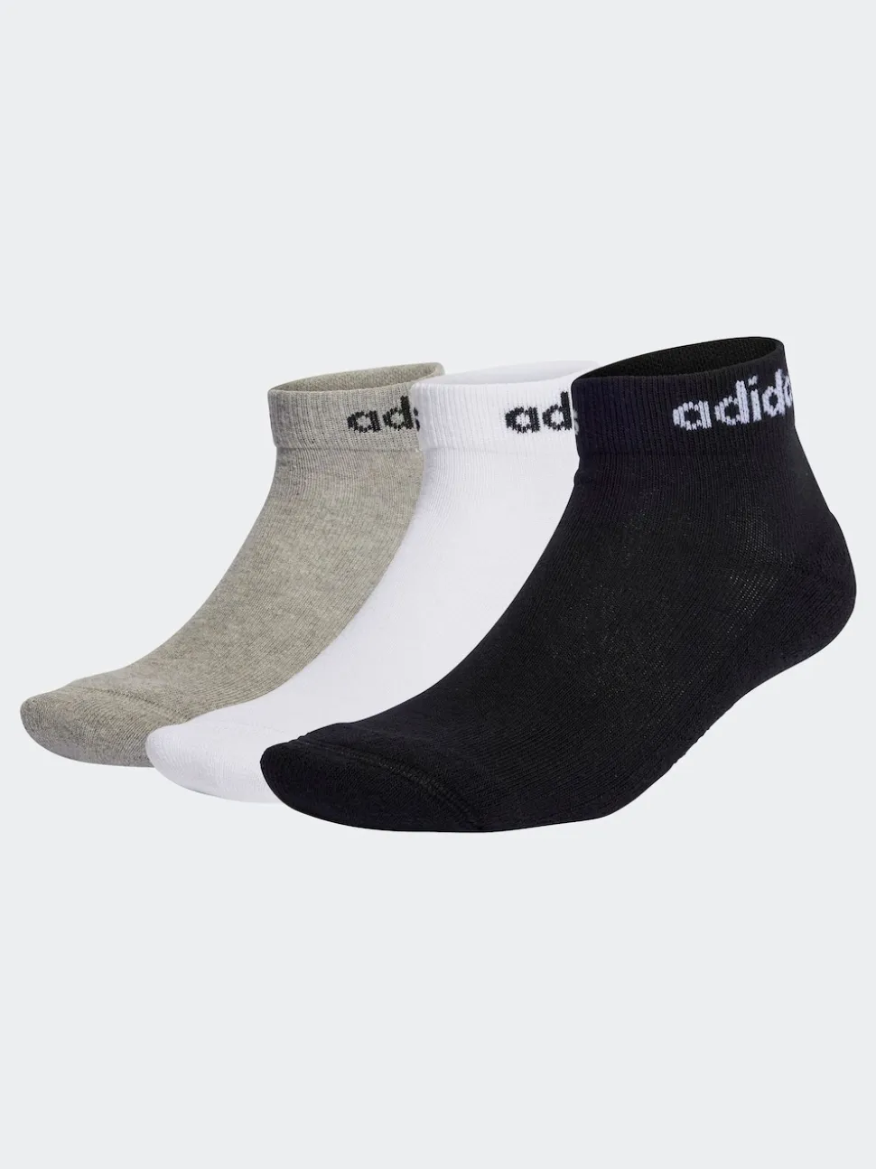 Multicolore - adidas Linear Chaussettes rembourré à la cheville 3 Lot