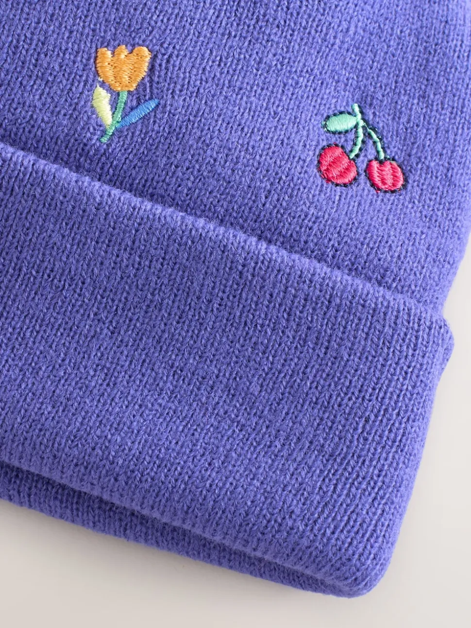 Multicolore - Bonnet à pompon brodé (3mois-10ans)