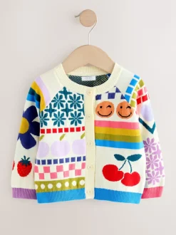Multicolore - Cardigan imprimé amusant (3mois-7ans)