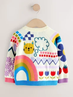 Multicolore - Cardigan imprimé amusant (3mois-7ans)