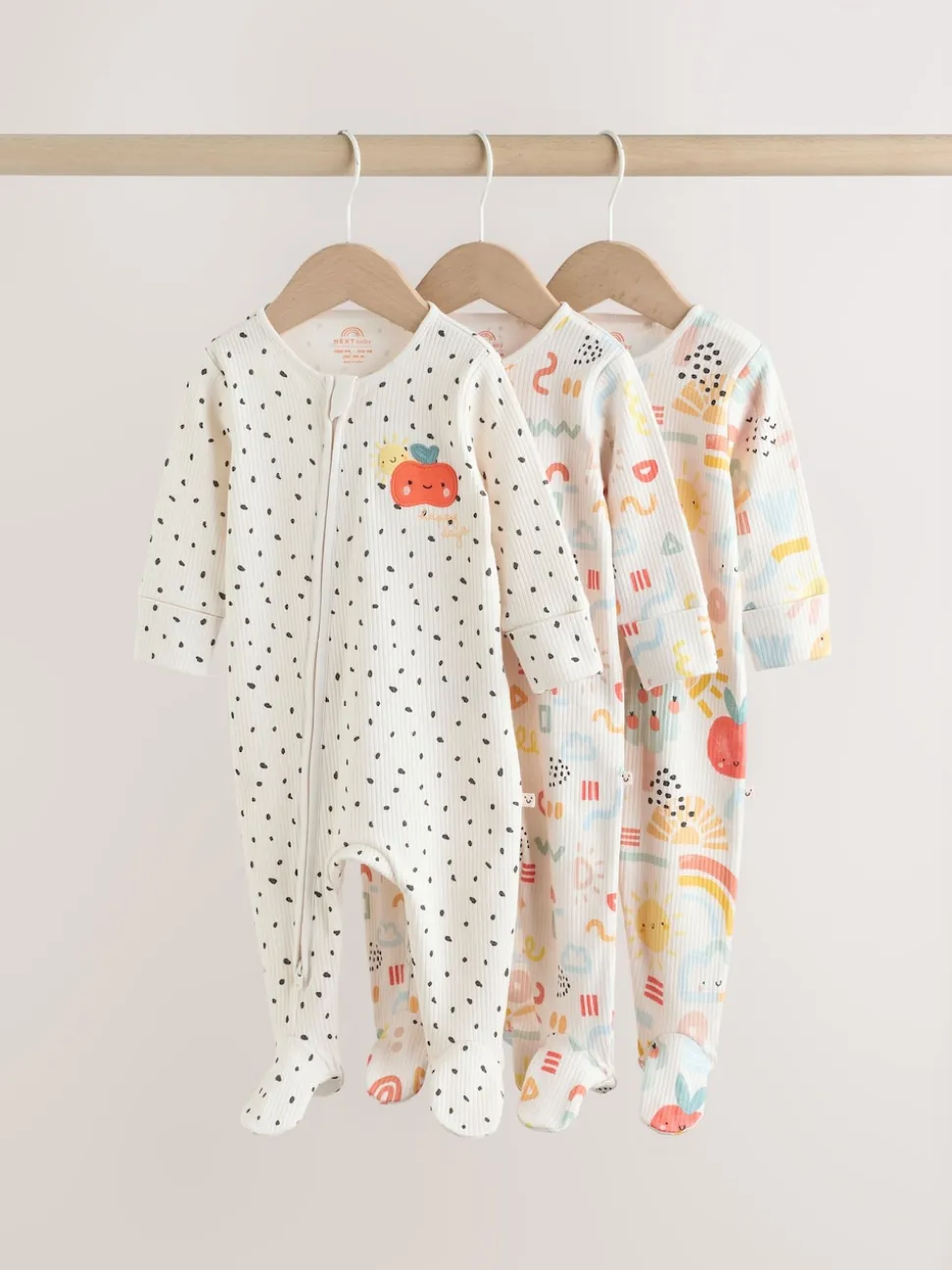 Multicolore - Combinaison de nuit zippée pour bébé 3 Pack (0-2ans)