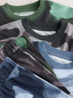 Multicolore à imprimé camouflage - Lot de 3 pyjamas à manches longues (3-16ans)