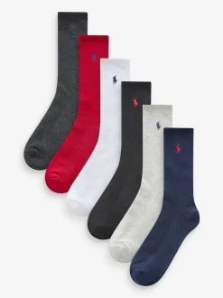 Multicolore - Lot 6 paires de chaussettes Polo Ralph Lauren à col rond