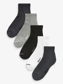 Multicolore - Lot de 5 - Chaussettes de sport mi-hautes rembourrées