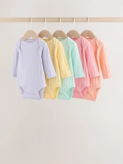 Multicolore - Lot de 5 bodies à manches longues pour bébé