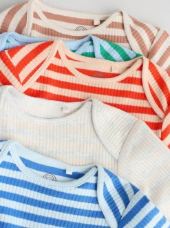 Multicolore - Lot de 5 bodys à manches longues pour bébé