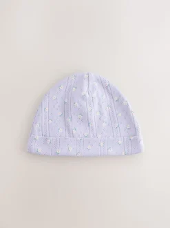Multicolore - Lot de 3 bonnets pointelle pour bébé (0-18mois)