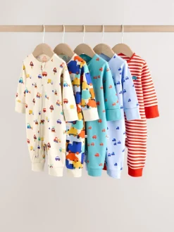 Multicolore - Lot de 5 Combinaisons de nuit zippées deux sens pour BÉBÉ (0mois à3ans)