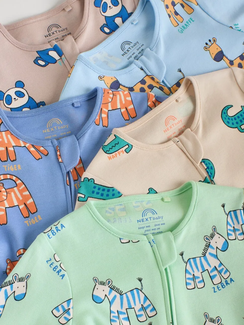 Multicolore - Lot de 5 dors-bien zippés en coton pour bébé (0-2ans)