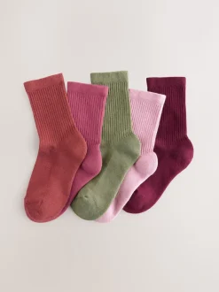 Multicolore - Lot de 5 paires de chaussettes côtelées en coton majoritaire