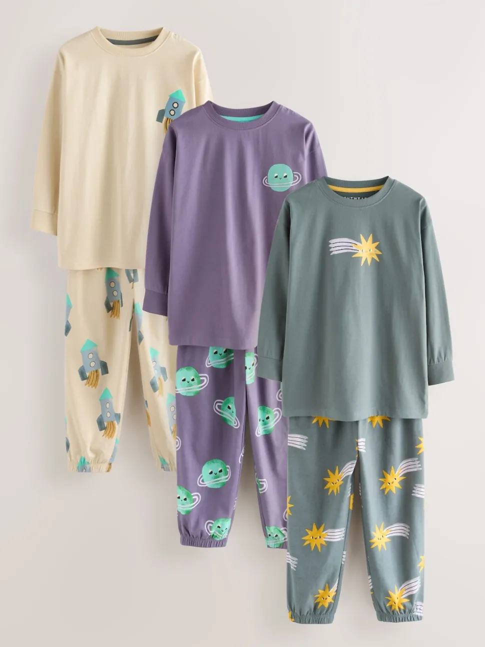 Multicolore - Lot de 3 pyjamas oversize (9mois-10ans)