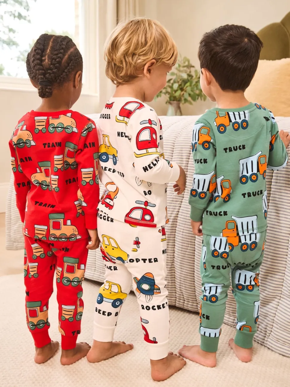 Multicolore - Lot de 3 pyjamas Snuggle courts (9mois-10ans)