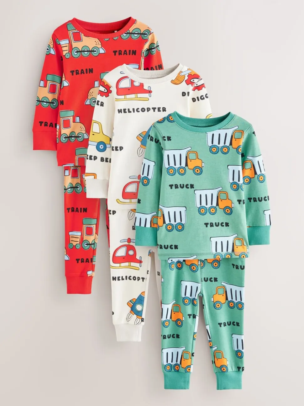 Multicolore - Lot de 3 pyjamas Snuggle courts (9mois-10ans)