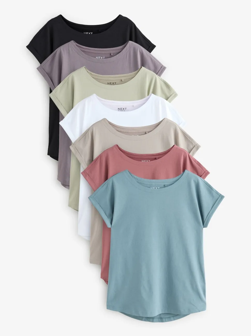 Multicolore - Lot de 7 T-shirts à manches courtes 100 % coton