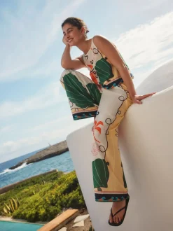 Multicolore - Pantalon large de jambe