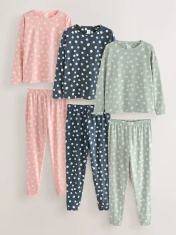 Multicolore à pois - Pyjama à manches longues 3 Pack