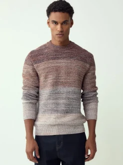 Multicolore - Pulls col rond 100% Coton en maille torsadée Coupe classique