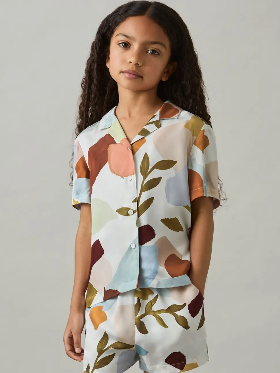 Multicolore - Reiss Tommi Chemises à col cubain imprimé