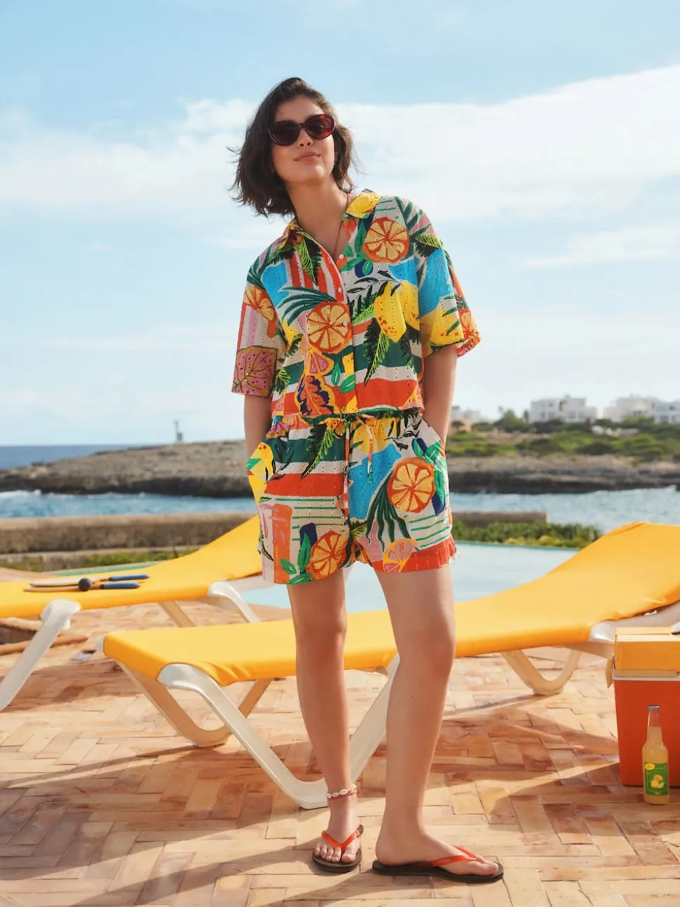 Multicolore - Shorts d’été brodés