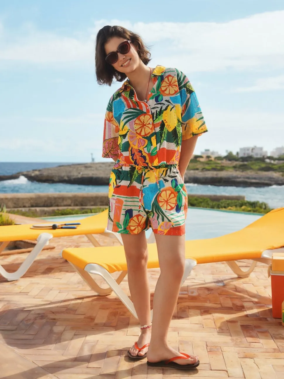 Multicolore - Shorts d’été brodés