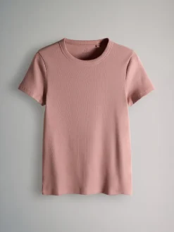 Multicolore - The Set lot de 5 t-shirts côtelés à manches courtes