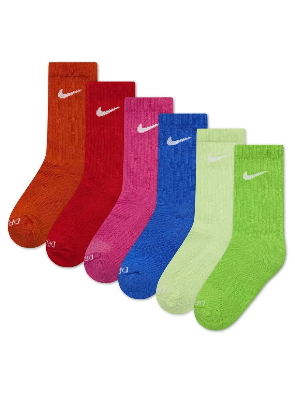 Multicolore fluo - Lot de 6 chaussettes Nike Performance Col rond