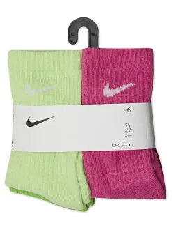 Multicolore fluo - Lot de 6 chaussettes Nike Performance Col rond