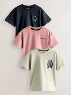 Multicolore Graphique - Lot de 3 T-shirts smALLSAINTS GARÇON à Col rond