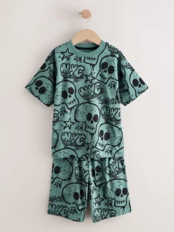 Multicolore motif graffiti - 100Pyjama court en coton % 3 Lot (4-16ans)