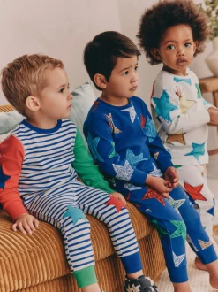 Multicolore motif étoile - Lot de 3 pyjamas Snuggle (9mois-10ans)
