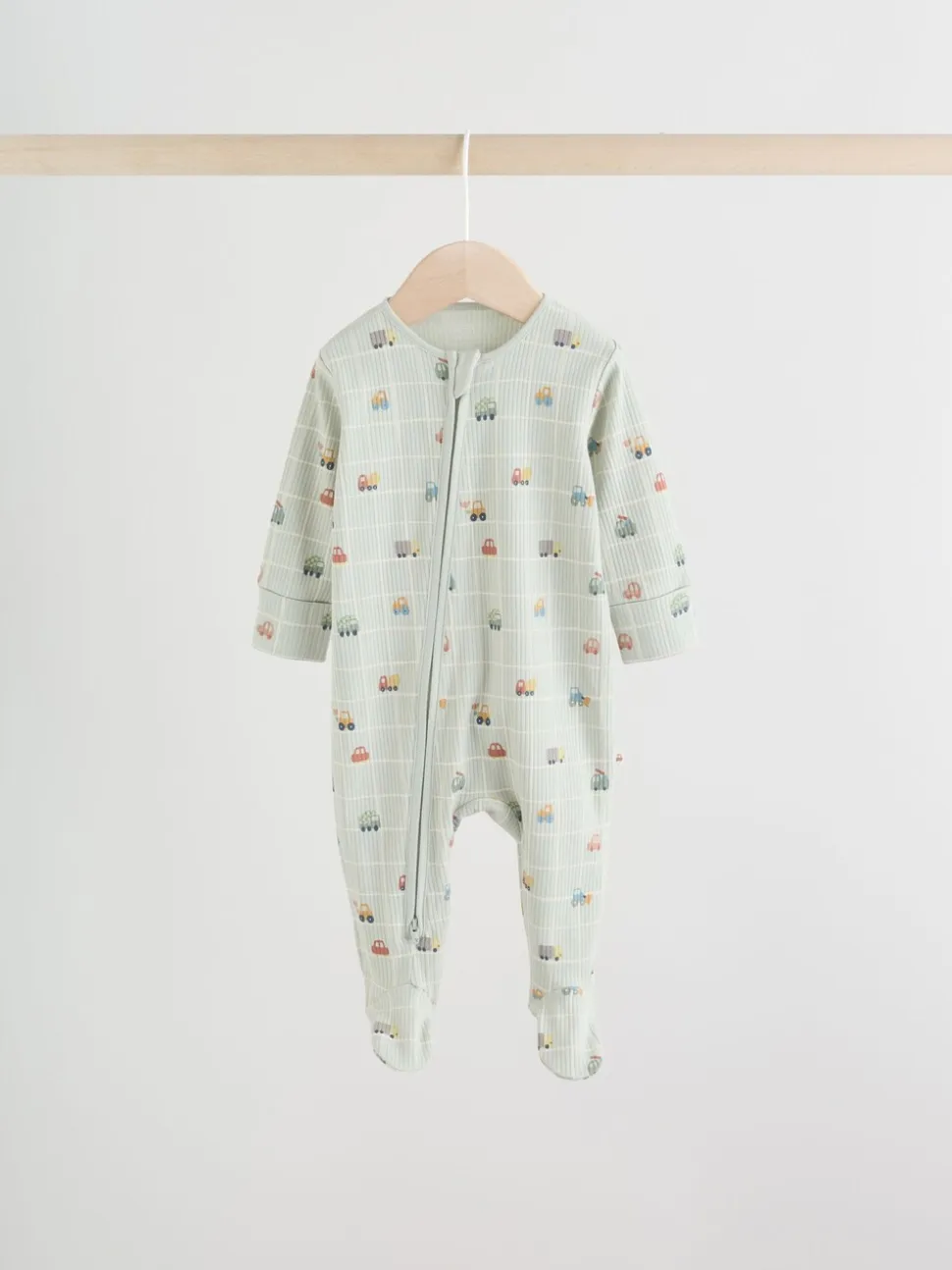 Multicolore motif transport - Combinaisons de nuit à fermeture éclair pour bébés 3 Pack (0mths-2yrs)