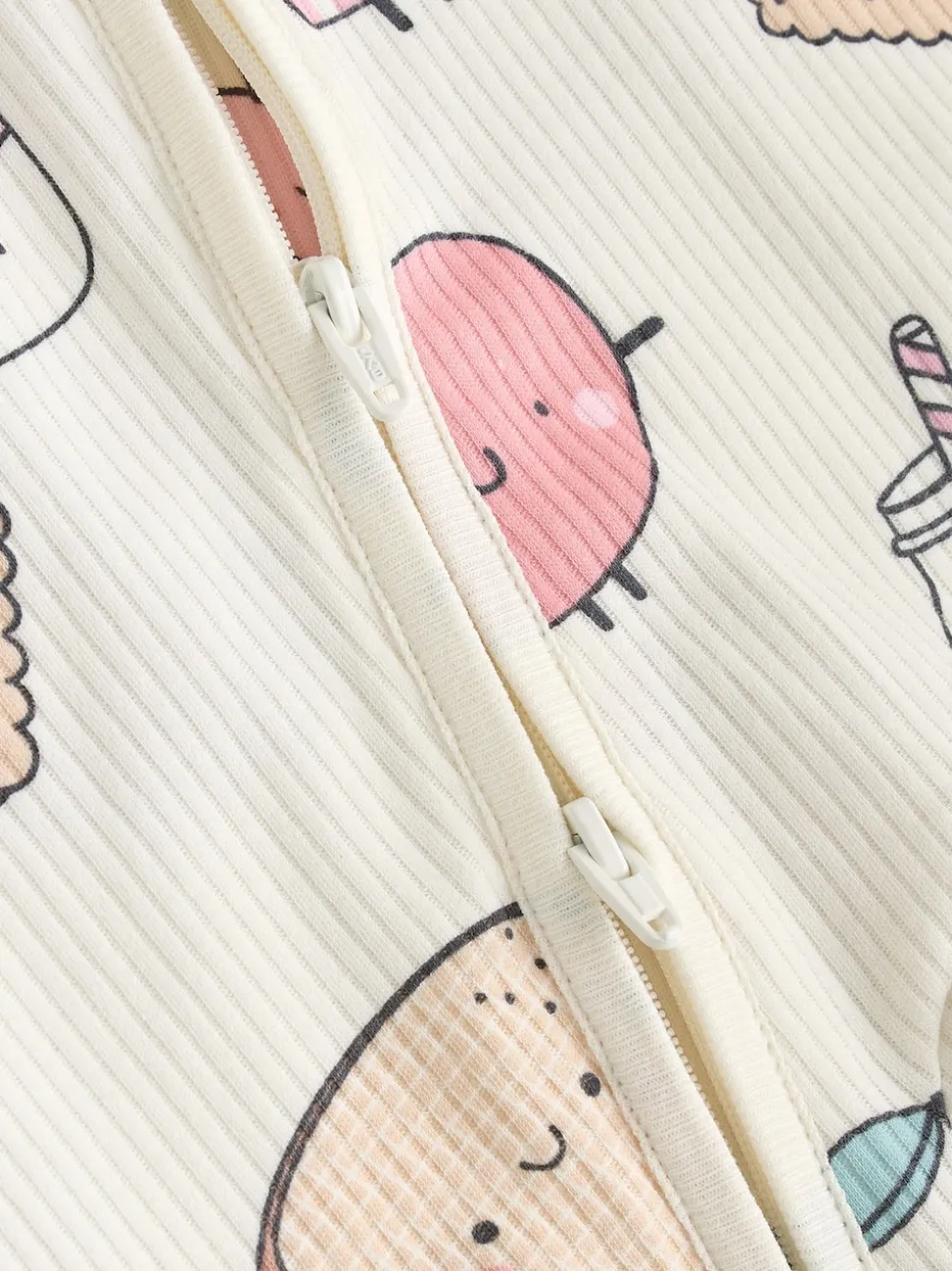 Multicolore Nourriture Personnage - Combinaisons de nuit à fermeture éclair pour bébés 3 Pack (0mths-3yrs)