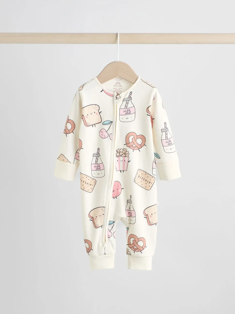 Multicolore Nourriture Personnage - Combinaisons de nuit à fermeture éclair pour bébés 3 Pack (0mths-3yrs)