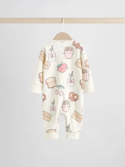 Multicolore Nourriture Personnage - Combinaisons de nuit à fermeture éclair pour bébés 3 Pack (0mths-3yrs)