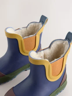 Navy Colourblock (en) - Bottines en caoutchouc avec doublure chaude