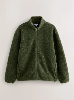 Nep vert kaki - Polaire zippée en entonnoir en peau de mouton