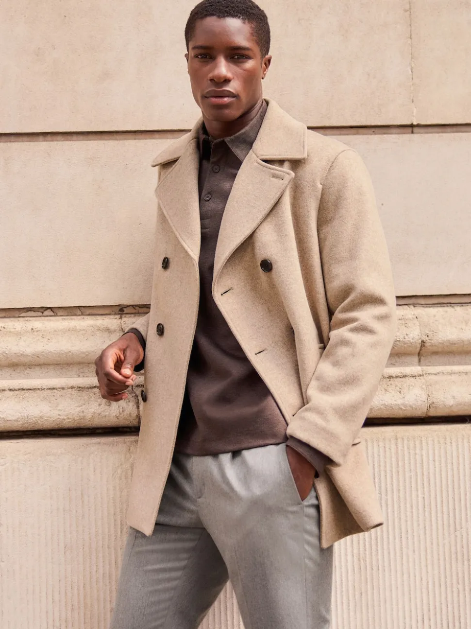 neutre - Ajustement régulier - Caban N.premium doux au toucher en laine