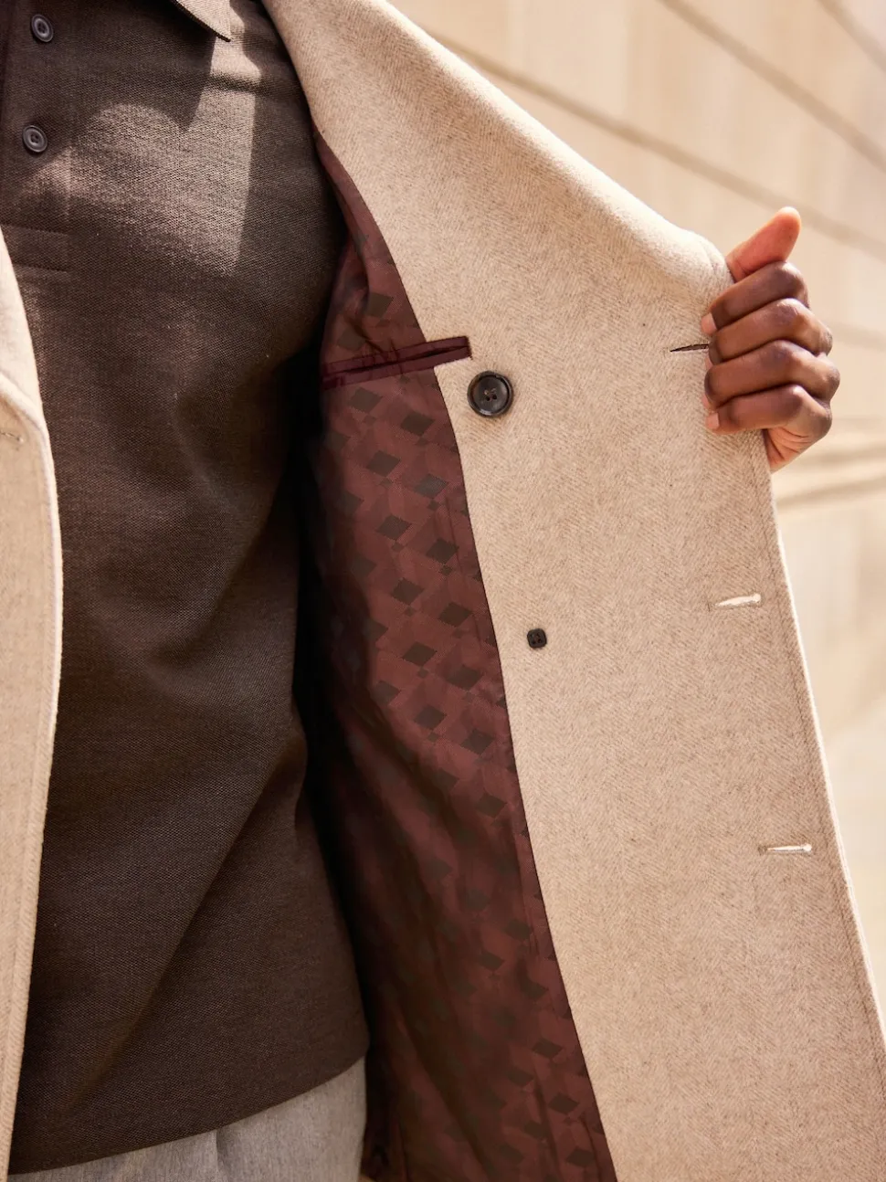 neutre - Ajustement régulier - Caban N.premium doux au toucher en laine