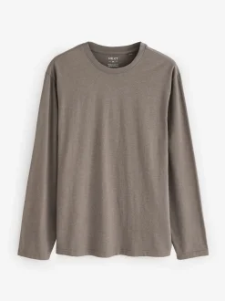 neutre - Ajustement régulier - T-shirt à coupe classique à manches longues en coton 100 %, lot de 5