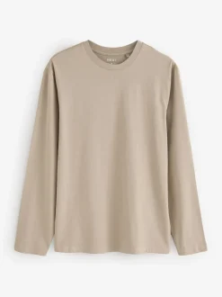 neutre - Ajustement régulier - T-shirt à coupe classique à manches longues en coton 100 %, lot de 5