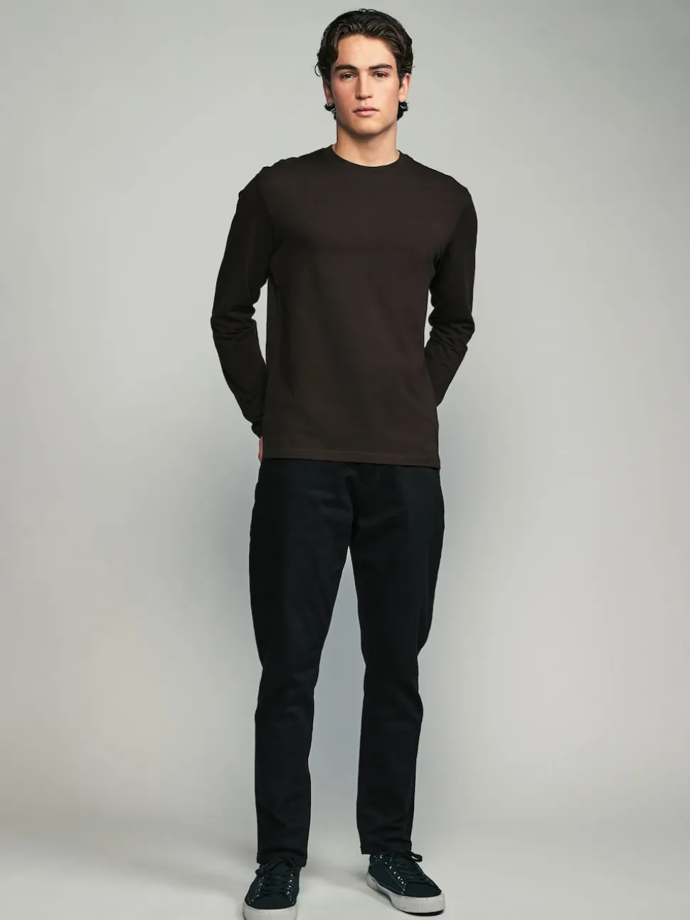 neutre - Ajustement régulier - T-shirt à coupe classique à manches longues en coton 100 %, lot de 5