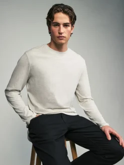 neutre - Ajustement régulier - T-shirt à coupe classique à manches longues en coton 100 %, lot de 5