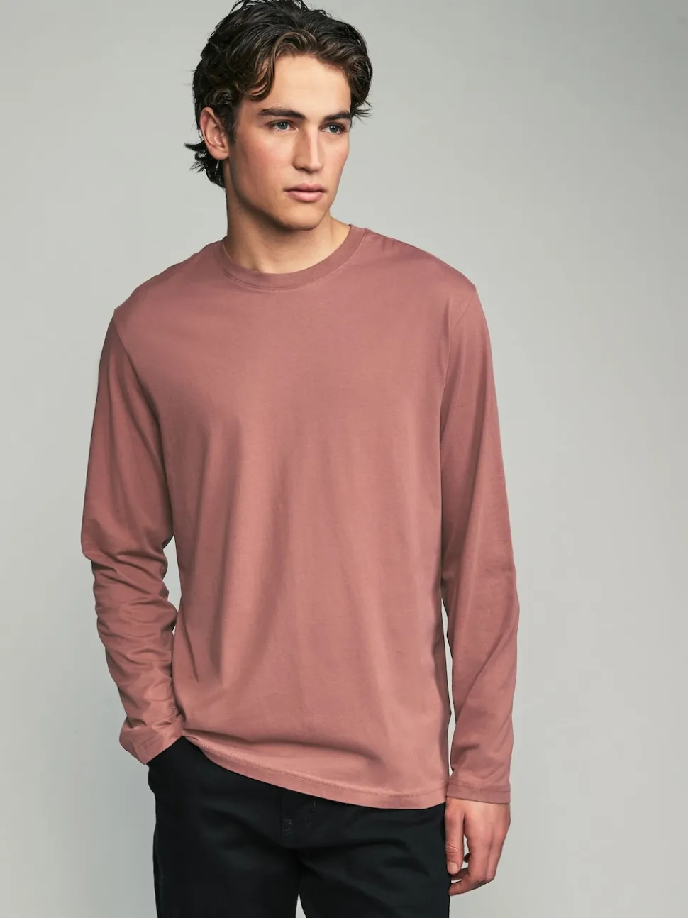 neutre - Ajustement régulier - T-shirt à coupe classique à manches longues en coton 100 %, lot de 5