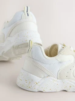 neutre - Baskets color block à lacets