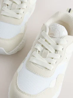 neutre - Baskets color block à lacets