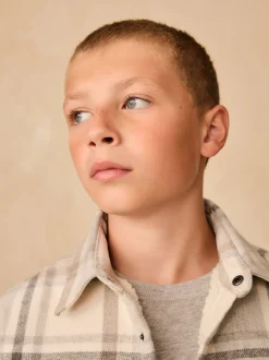 Neutre à carreaux doublé de borg - Veste-chemise doublée (3-16ans)