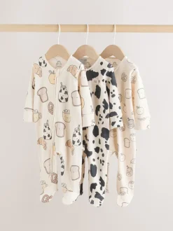 neutre - Combinaison de nuit zippée pour bébé 3 Pack (0-2ans)