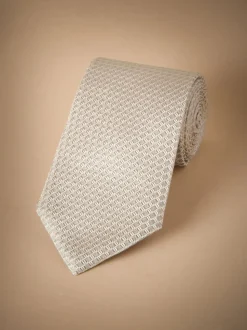 neutre - Cravate Signature en soie texturée