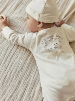 neutre - Ensemble Im New Here Combinaison de nuit et Chapeau (0-9mois)